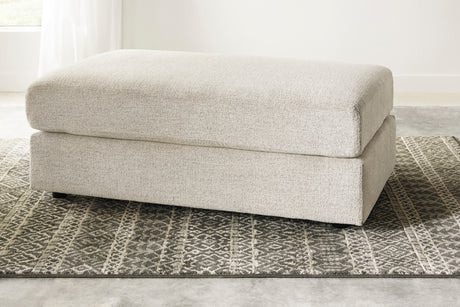 FAIRVIEW Beige Chunky Chenille 48" x 26" Oversized Ottoman
