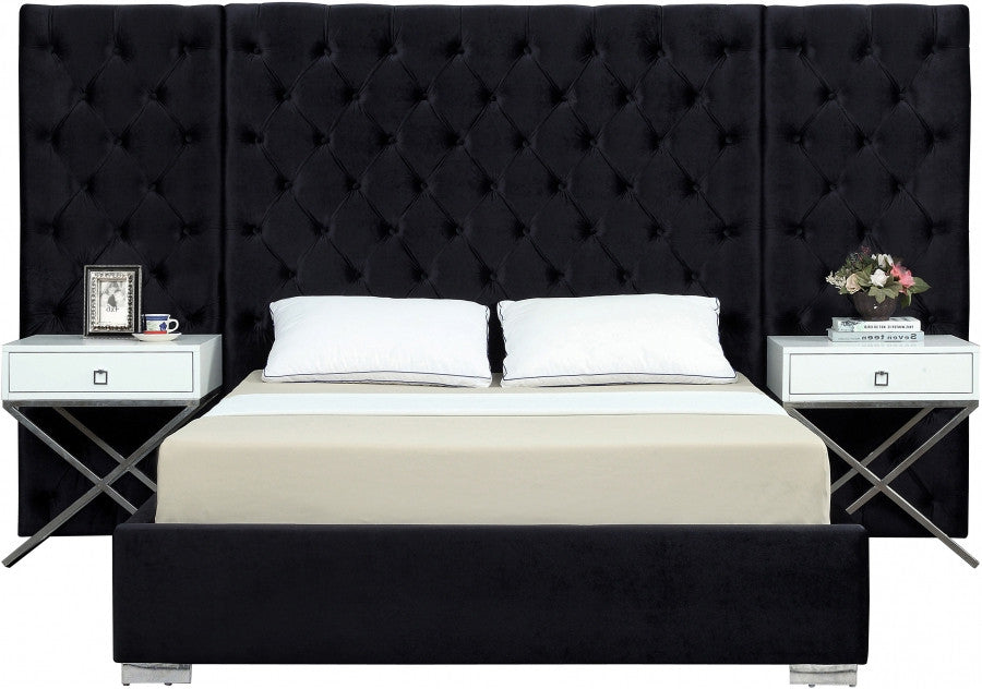 FANTASIA Black Velvet Bed