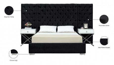 FANTASIA Black Velvet Bed