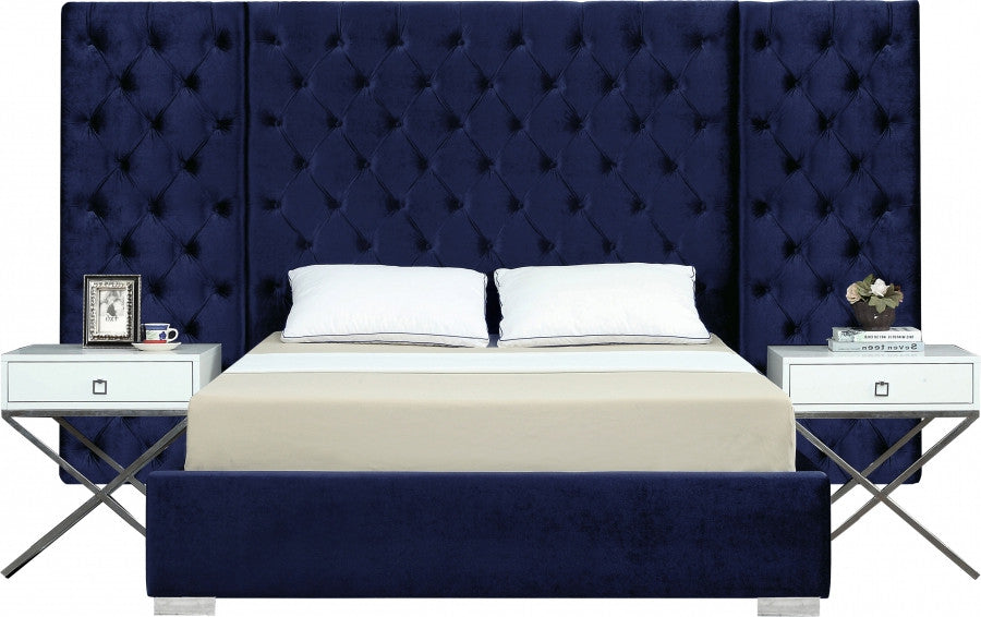 FANTASIA Navy Blue Velvet Bed
