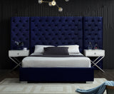 FANTASIA Navy Blue Velvet Bed
