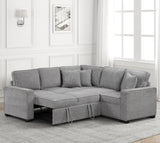 FAZIOLI Gray Polyester 84" x 84" Sectional with Pull-Out Sleeper