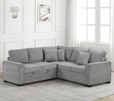 FAZIOLI Gray Polyester 84" x 84" Sectional with Pull-Out Sleeper