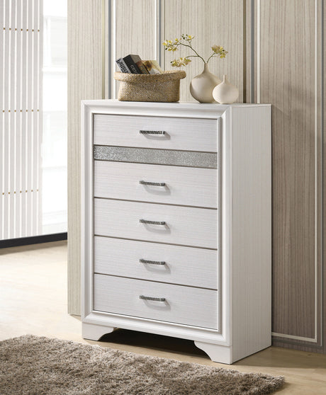FELIZA White 34" Wide Chest with Hidden Jewelry Drawers