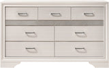 FELIZA White 63" Wide Dresser with Hidden Drawers