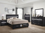 FELIZA Black Bedroom Set with Hidden Drawers