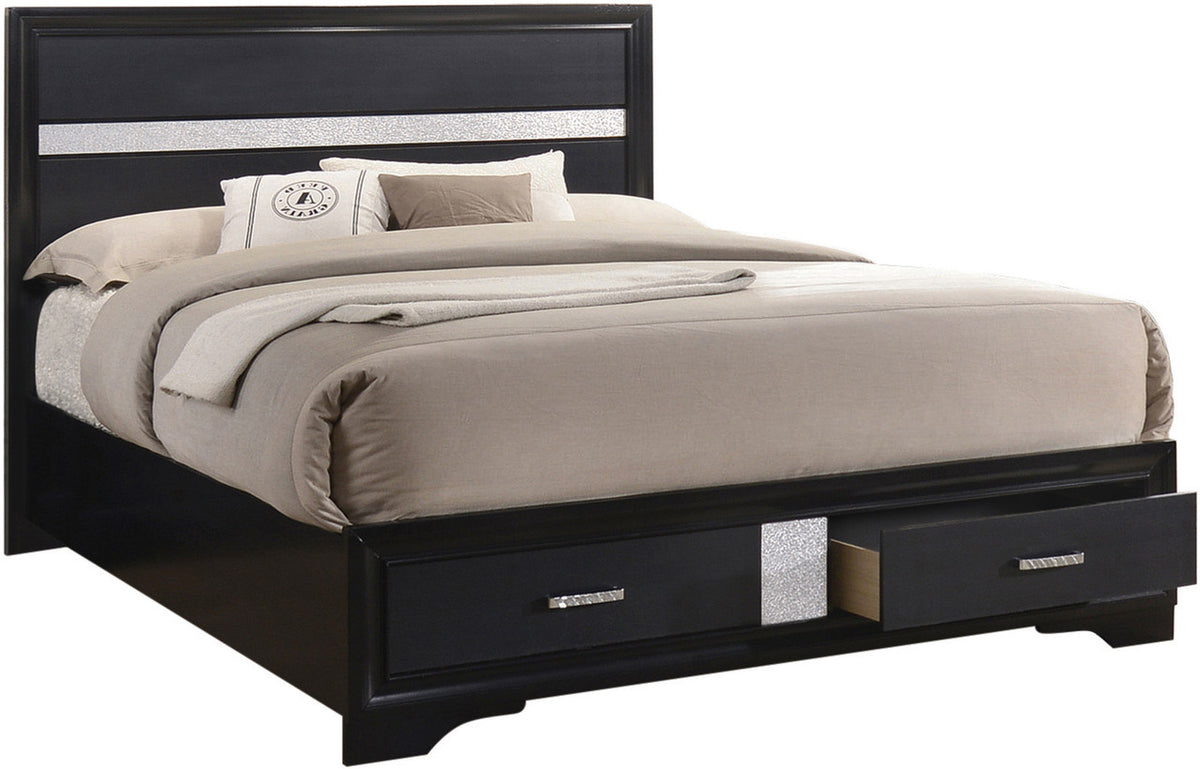 FELIZA Black Storage Platform Bed