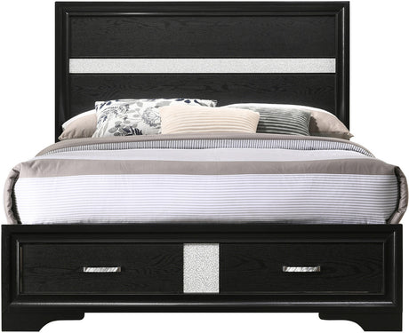 FELIZA Black Bedroom Set with Hidden Drawers