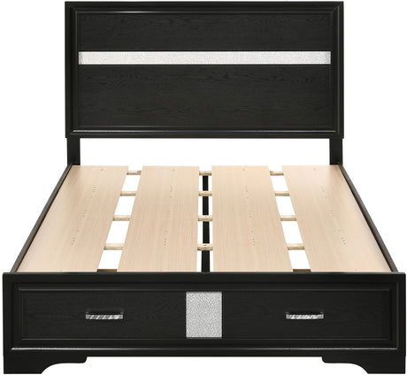 FELIZA Black Bedroom Set with Hidden Drawers