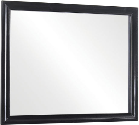 FELIZA Black 63" Wide Dresser & Mirror with Hidden Drawers