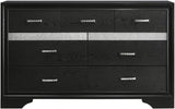FELIZA Black 63" Wide Dresser with Hidden Drawers