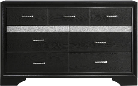 FELIZA Black 63" Wide Dresser with Hidden Drawers