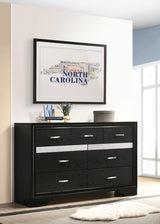 FELIZA Black 63" Wide Dresser with Hidden Drawers