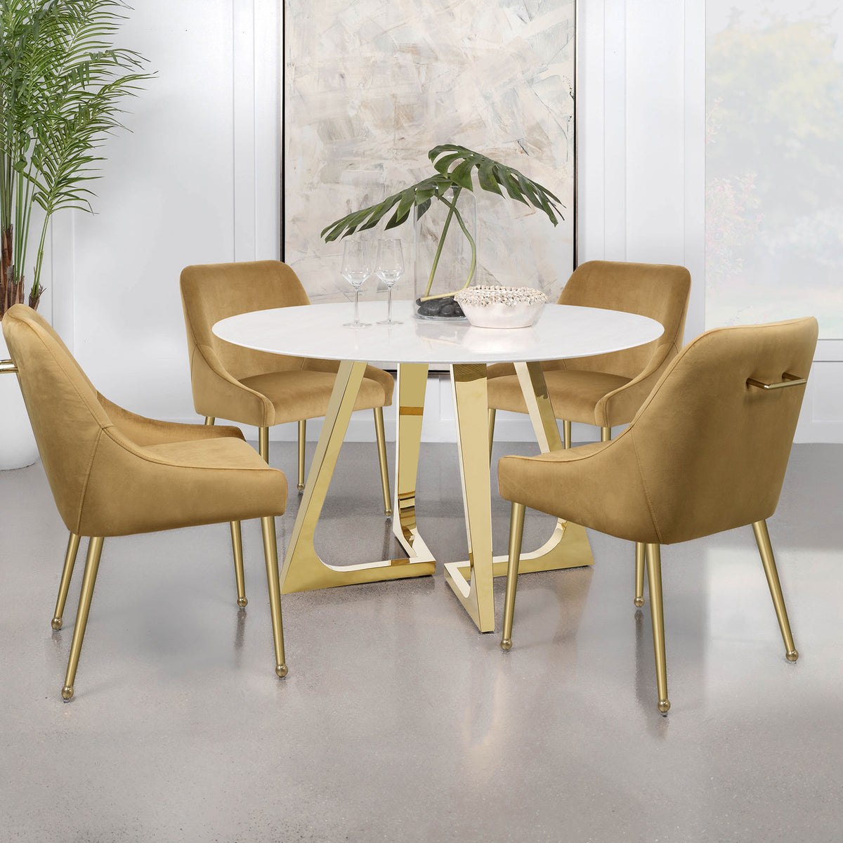 FESTER Cognac & Gold 23" Wide Chair