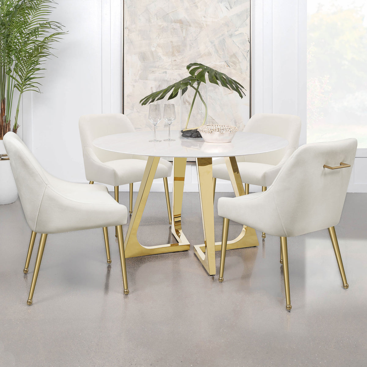 FESTER Cream & Gold 23" Wide Chair