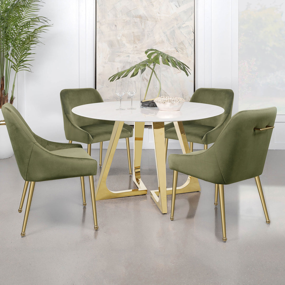 FESTER Olive & Gold 23" Wide Chair