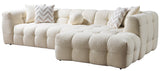 FILLMORE Ivory 112" Wide Boucle/Sherpa Sectional