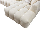 FILLMORE Ivory 112" Wide Boucle/Sherpa Sectional