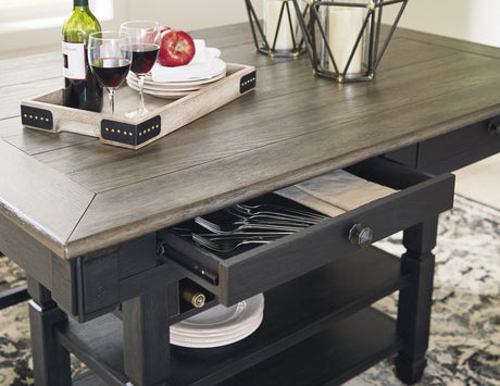 FLEMING Black 6 Piece Counter Set with Bench