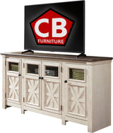 FLEMING White 74" Wide x 36" Height TV Stand