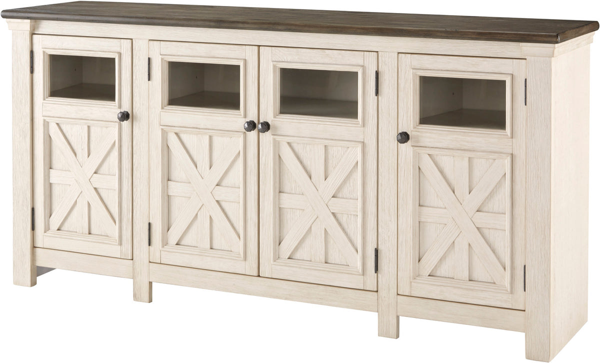 FLEMING White 74" Wide x 36" Height TV Stand