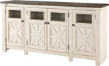FLEMING White 74" Wide x 36" Height TV Stand