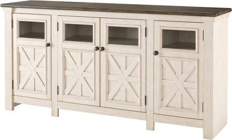FLEMING White 74" Wide x 36" Height TV Stand