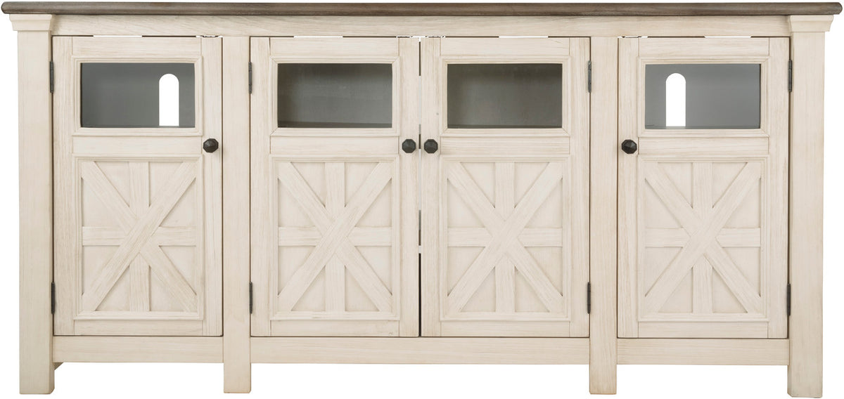 FLEMING White 74" Wide x 36" Height TV Stand