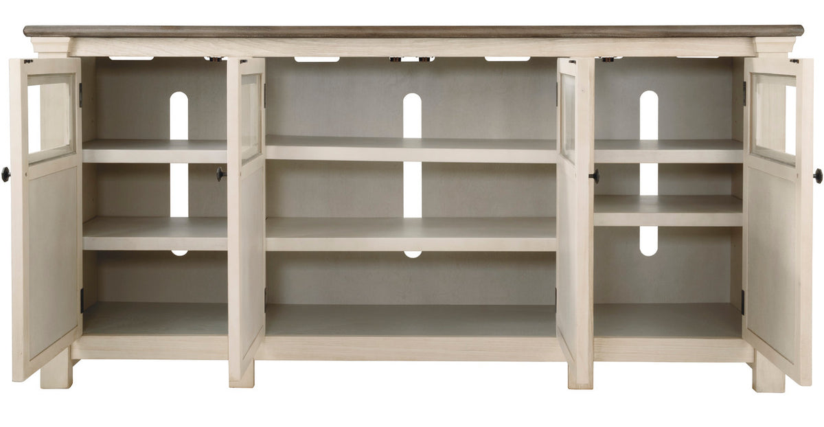 FLEMING White 74" Wide x 36" Height TV Stand