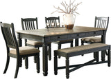 FLEMING Black 6 Piece Dining Set
