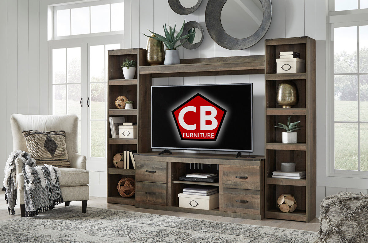 FRANKFURT Brown 95" Wide Wall Unit (RTA)