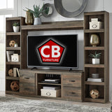 FRANKFURT Brown 95" Wide Wall Unit (RTA)
