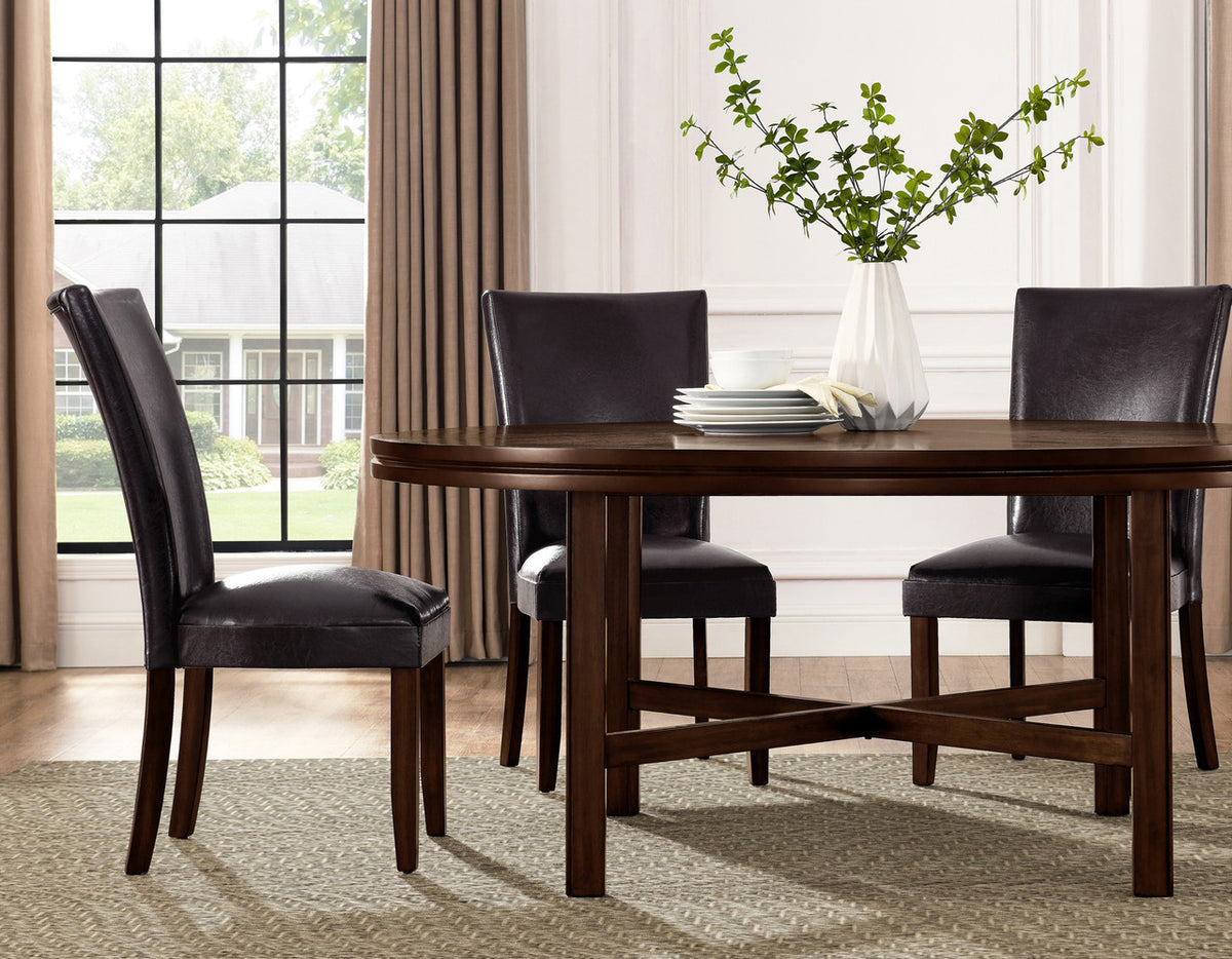 FREDRICK Dark Espresso Oversized Round 72" Wide Dining Table