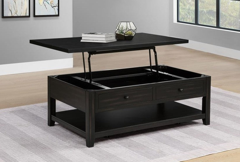 FAYE Espresso 48" Wide Lift-Top Coffee Table