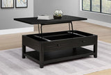 FAYE Espresso 48" Wide Lift-Top Coffee Table