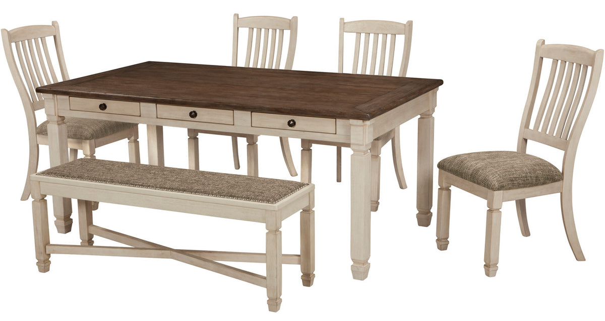 FLEMING White 6 Piece Dining Set
