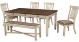 FLEMING White 6 Piece Dining Set