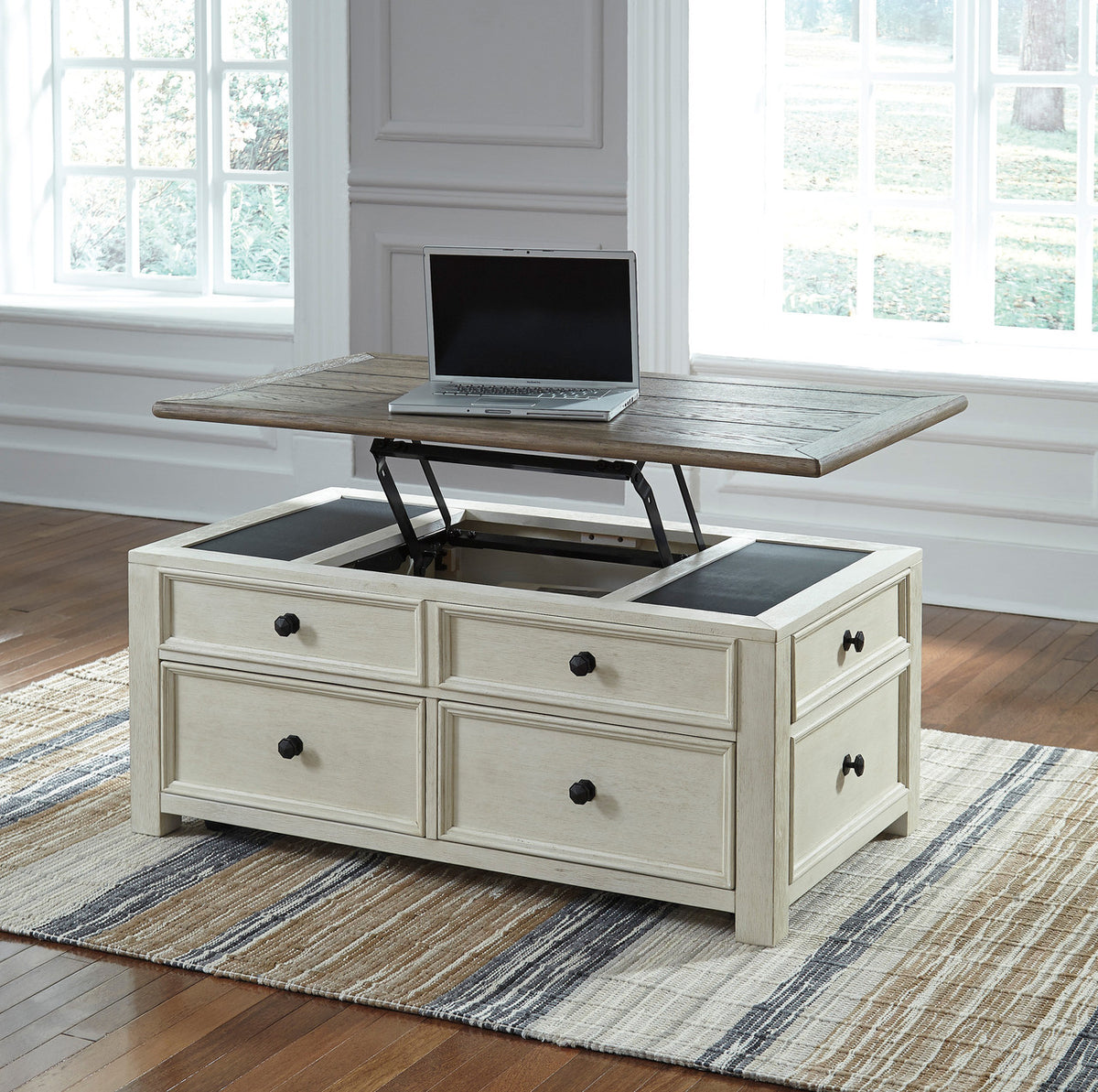 FLEMING 46" Wide x 26" Depth Lift-Top Table with Casters