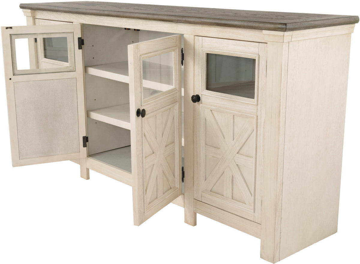 FLEMING White 74" Wide x 36" Height TV Stand