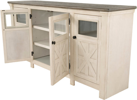 FLEMING White 74" Wide x 36" Height TV Stand
