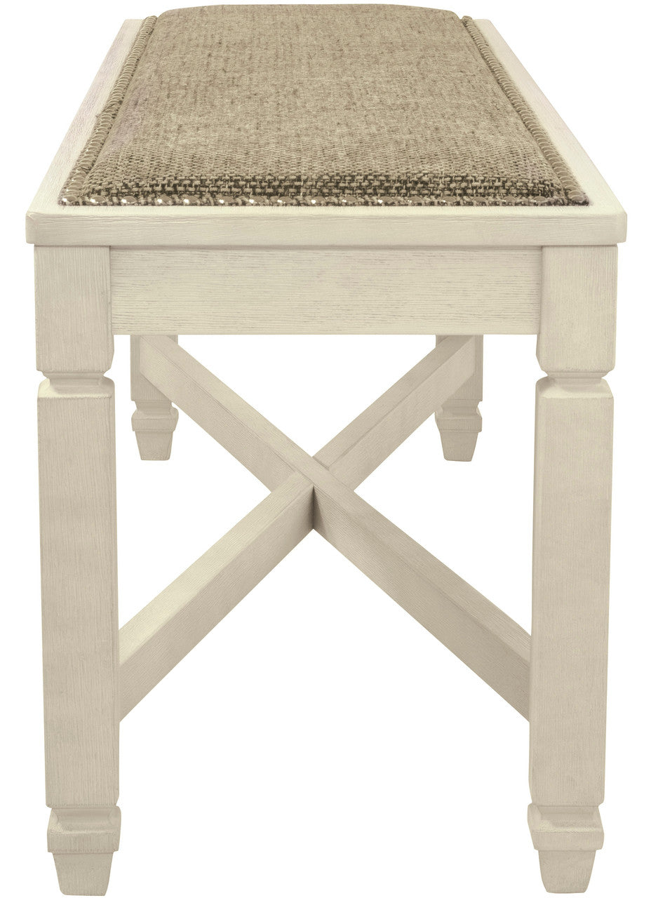 FLEMING White 50" Wide Dining Bench