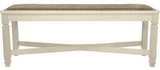 FLEMING White 50" Wide Dining Bench