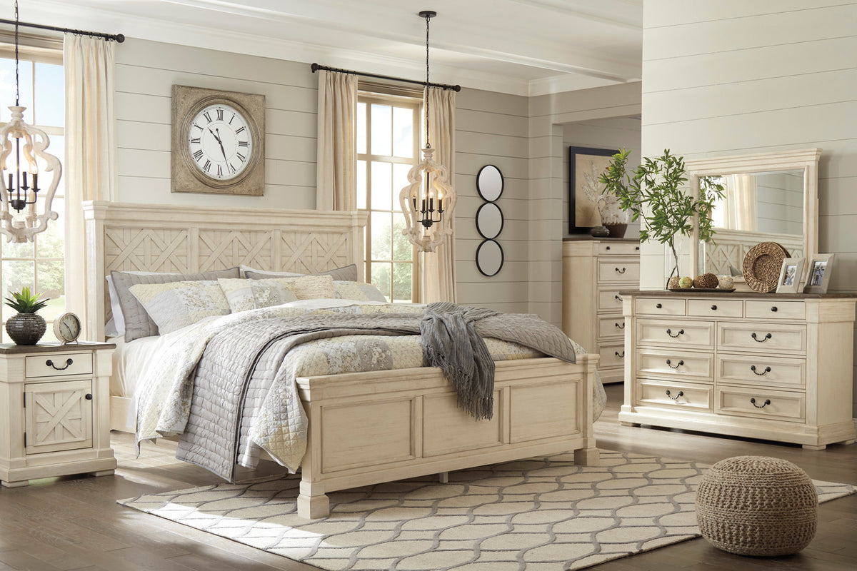FLEMING White 65" Wide Dresser & Mirror
