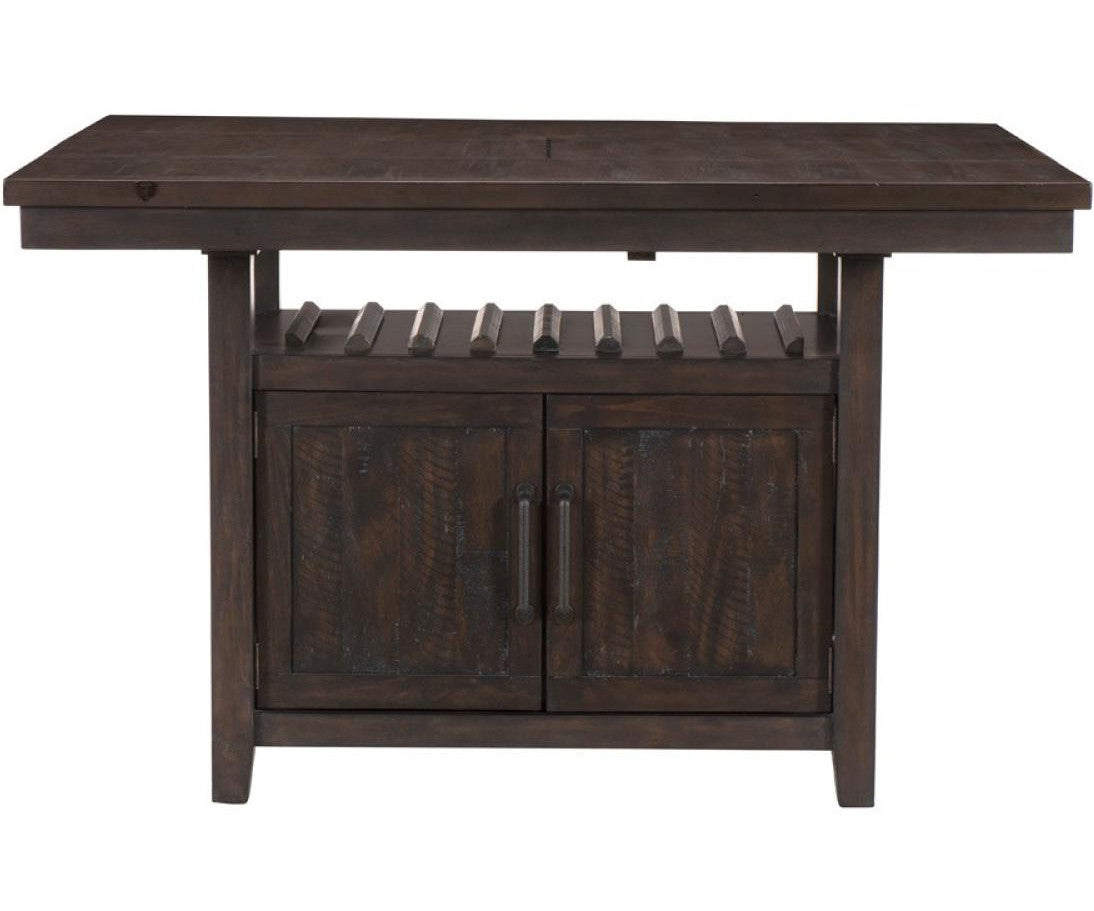 FORESTER Counter Height 56" Wide Table with Storage & Extension