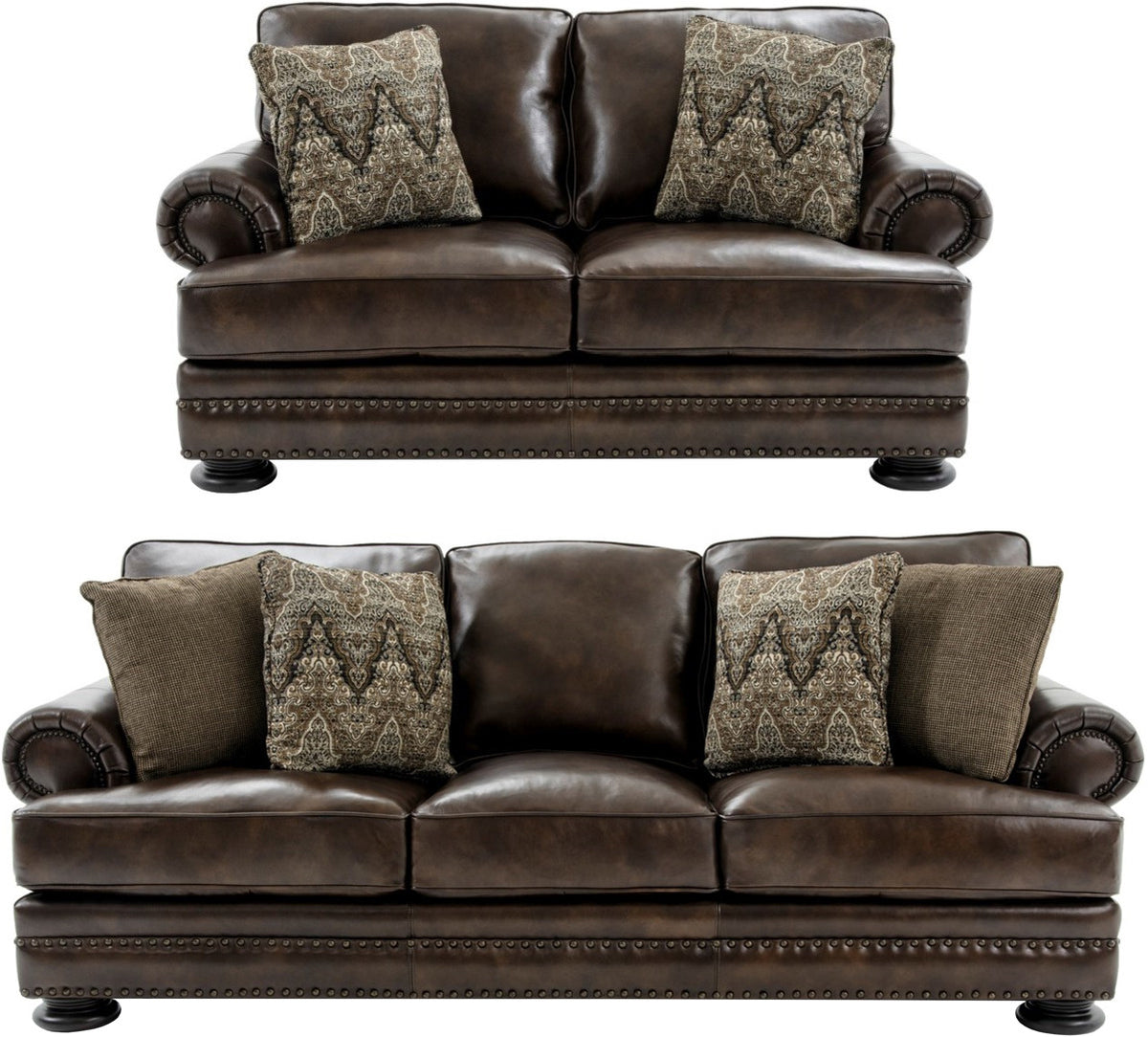 FOSTER 100% Leather Sofa & Loveseat