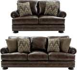 FOSTER 100% Leather Sofa & Loveseat