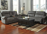 FREDERICK Gray Microsuede Reclining Sofa & Loveseat