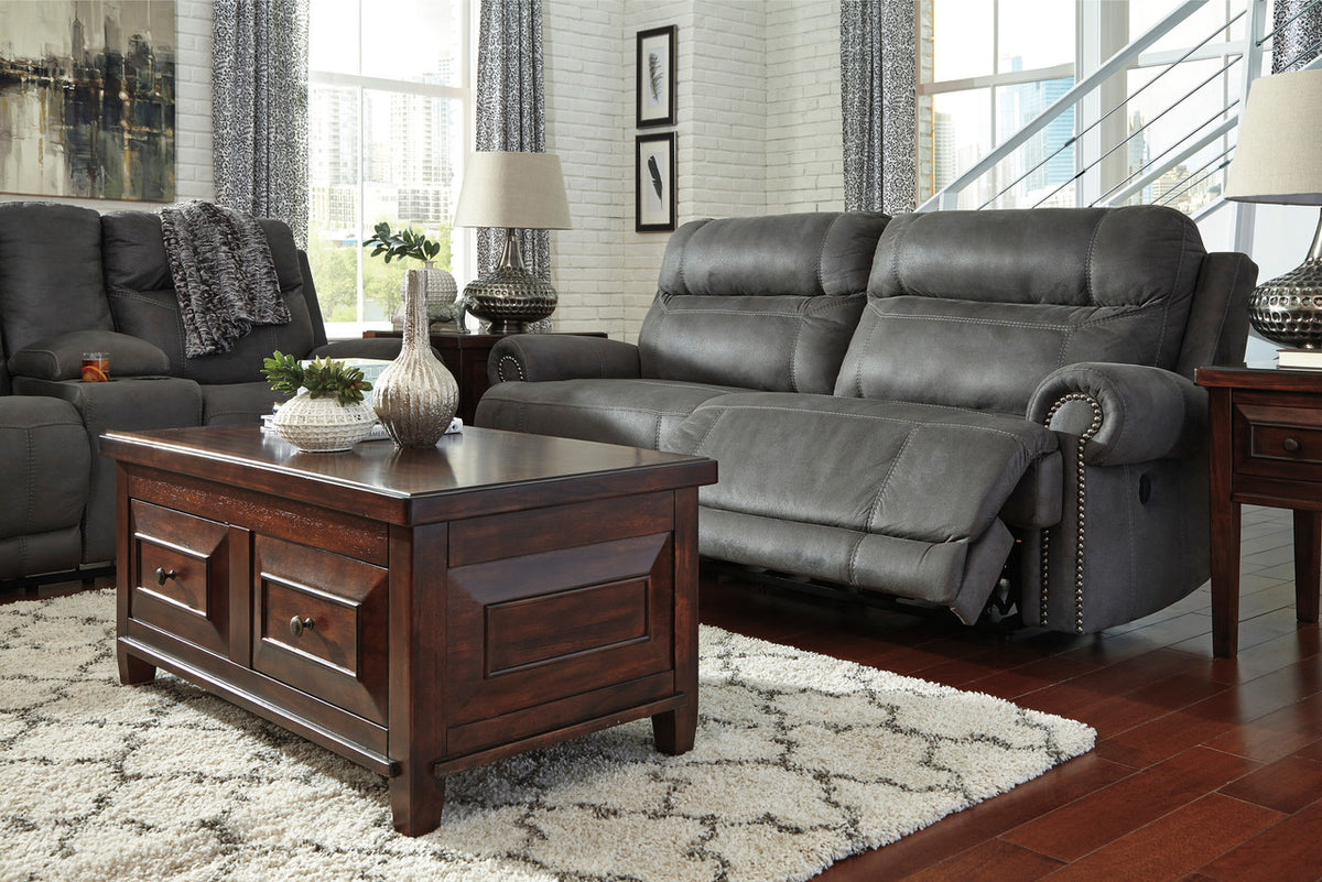 FREDERICK Gray Microsuede Reclining Sofa & Loveseat