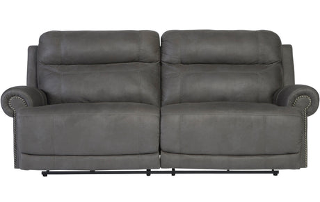 FREDERICK Gray Microsuede Reclining Sofa & Loveseat