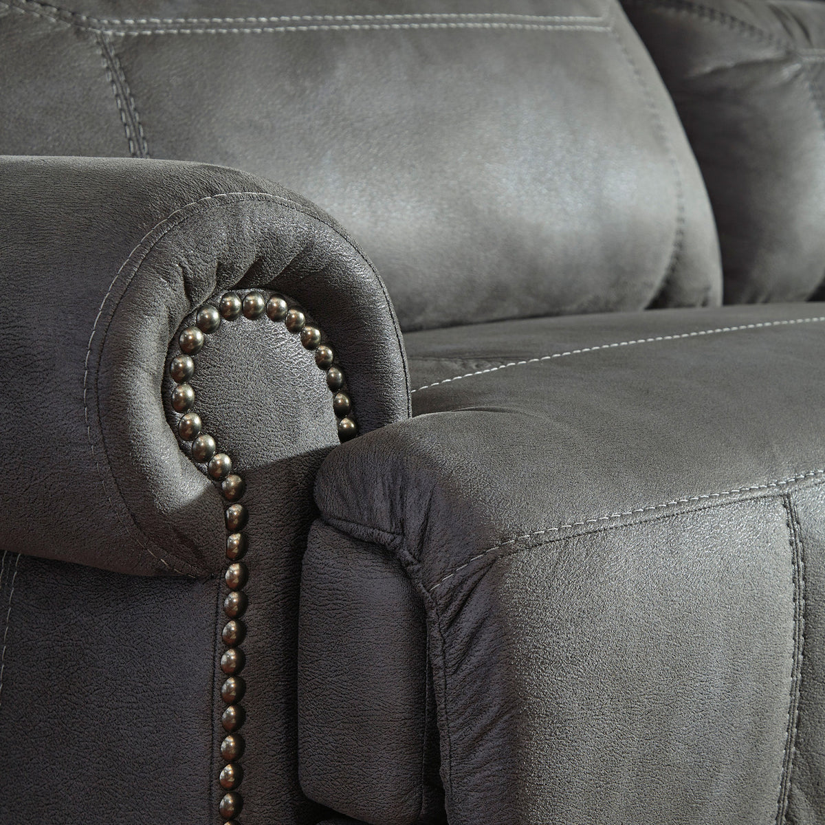 FREDERICK Gray Microsuede Reclining Sofa & Loveseat